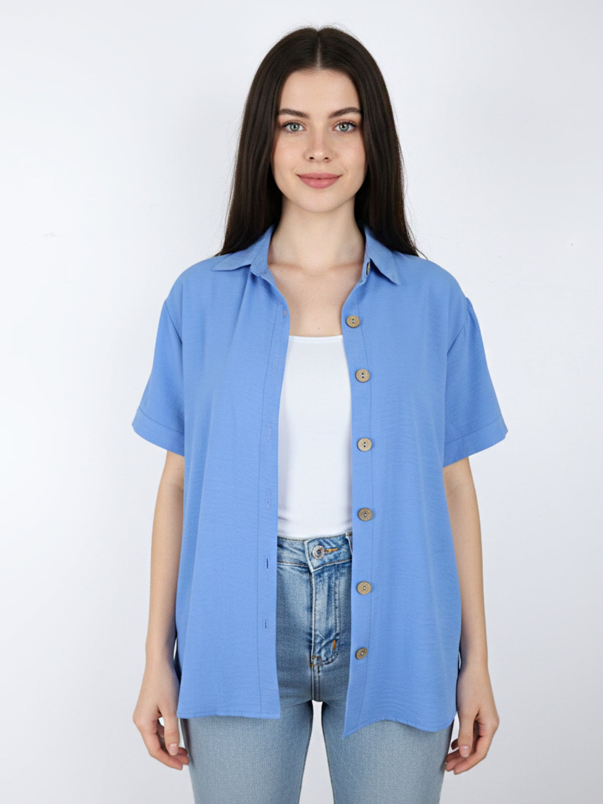 Blusa Jeno Botón Viscosa Cey