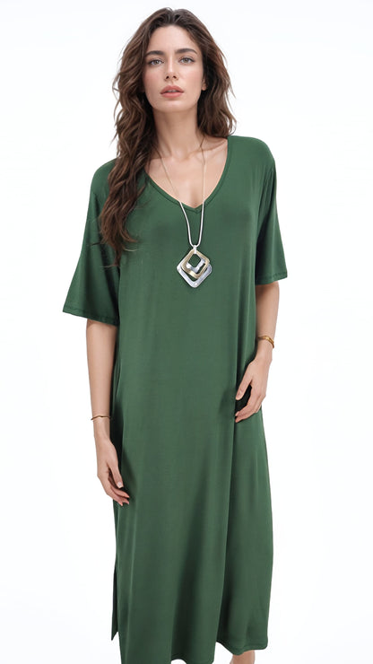 Vestido Ambra Bolsillos Manga Corta Algodón