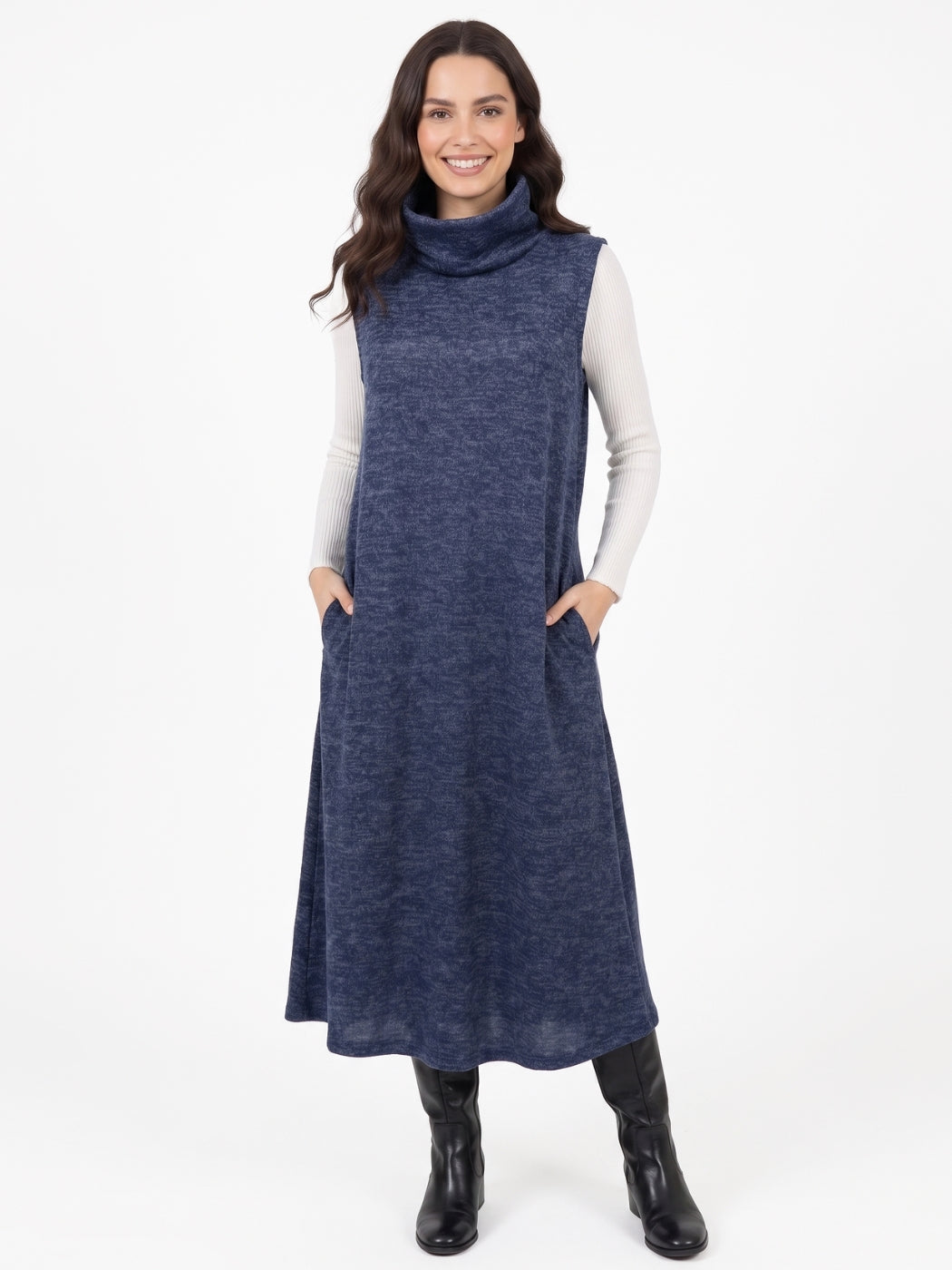 Vestido Túnica Clio Bolsillos Lanilla Jaspeada