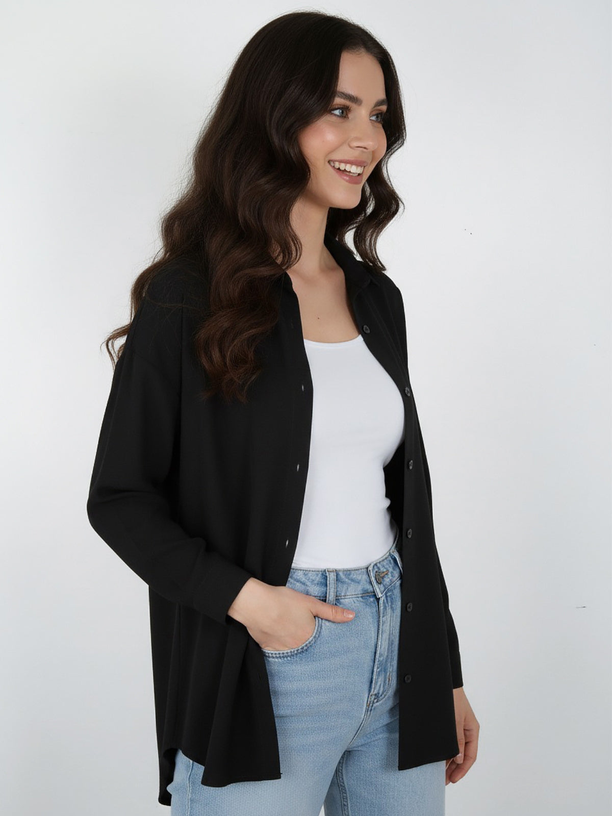 Blusa Noe Botón Viscosa Cey