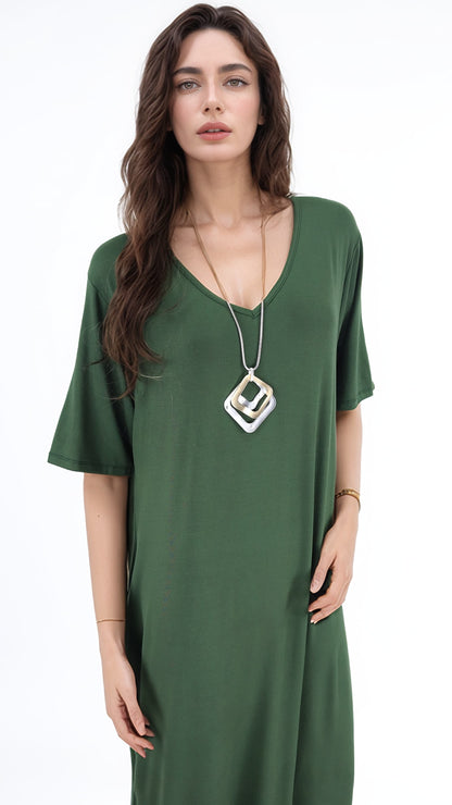 Vestido Ambra Bolsillos Manga Corta Algodón
