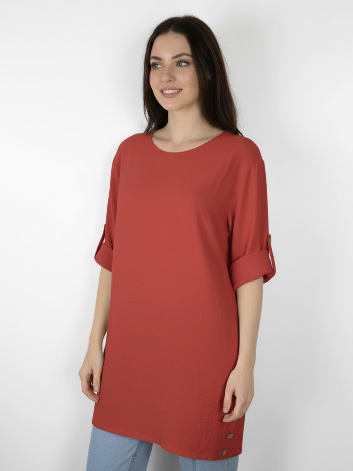 Blusa Larga Bolsillos Noemi Viscosa Cey