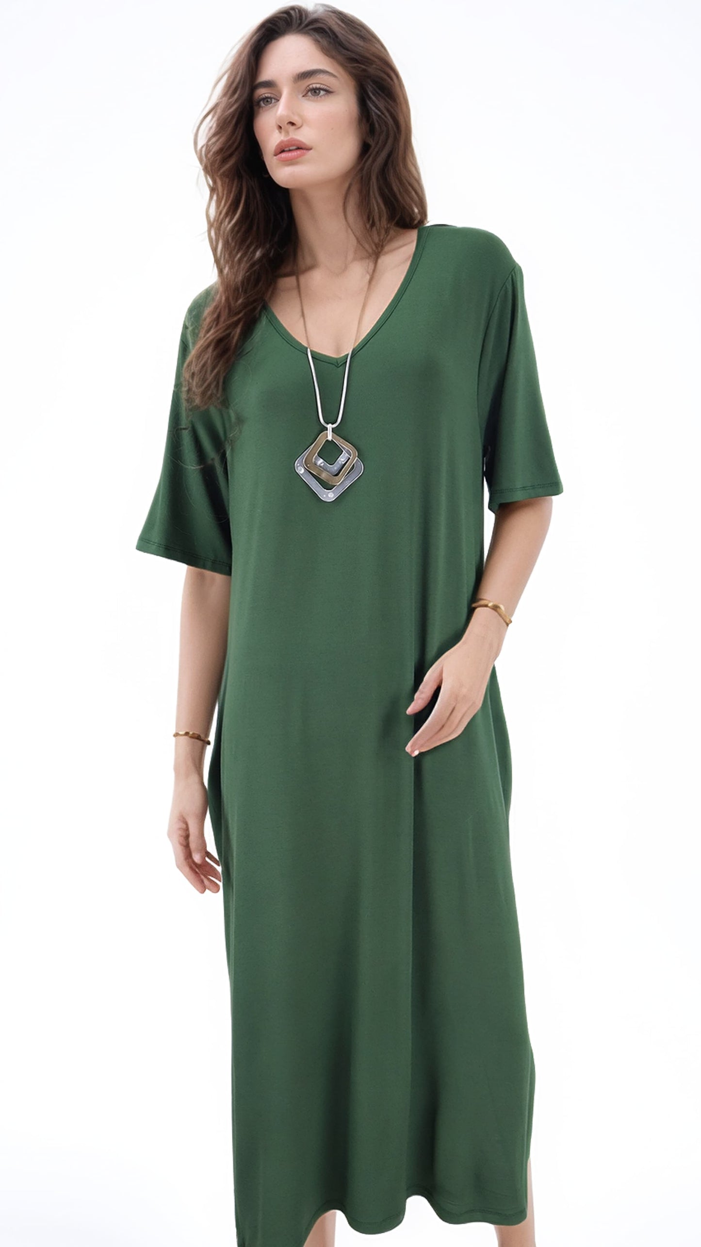 Vestido Ambra Bolsillos Manga Corta Algodón