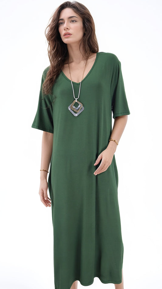 Vestido Ambra Bolsillos Manga Corta Algodón