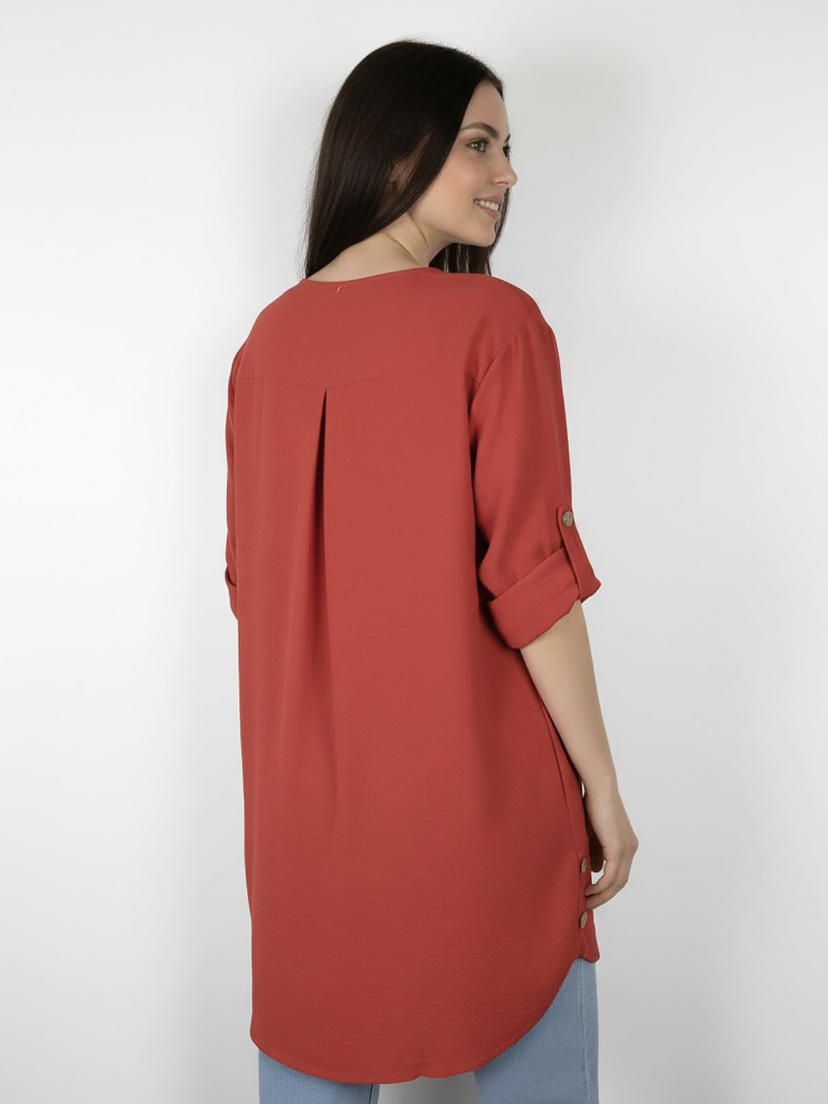 Blusa Larga Bolsillos Noemi Viscosa Cey