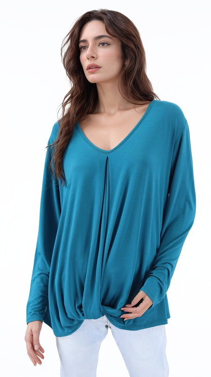 Polera Nudo Manga Larga Algodón