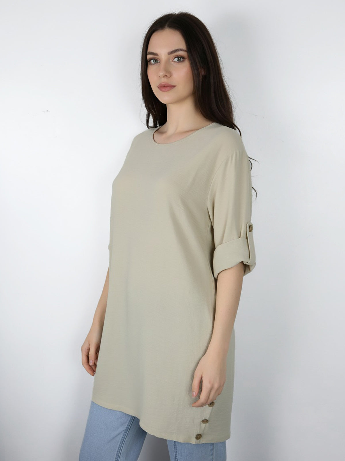 Blusa Larga Bolsillos Noemi Viscosa Cey