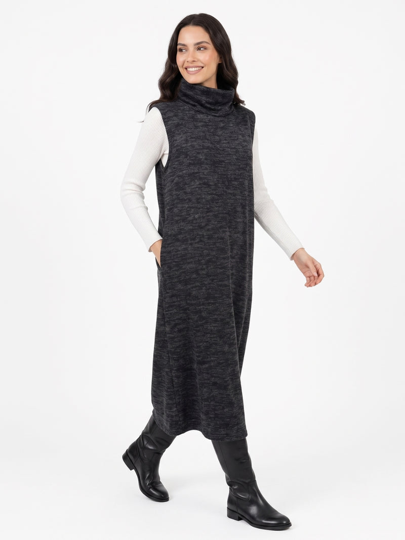Vestido Túnica Clio Bolsillos Lanilla Jaspeada
