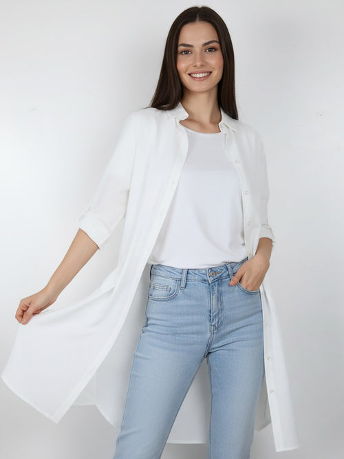 Bluson Largo 3/4 Bolsillo Zoe Lino