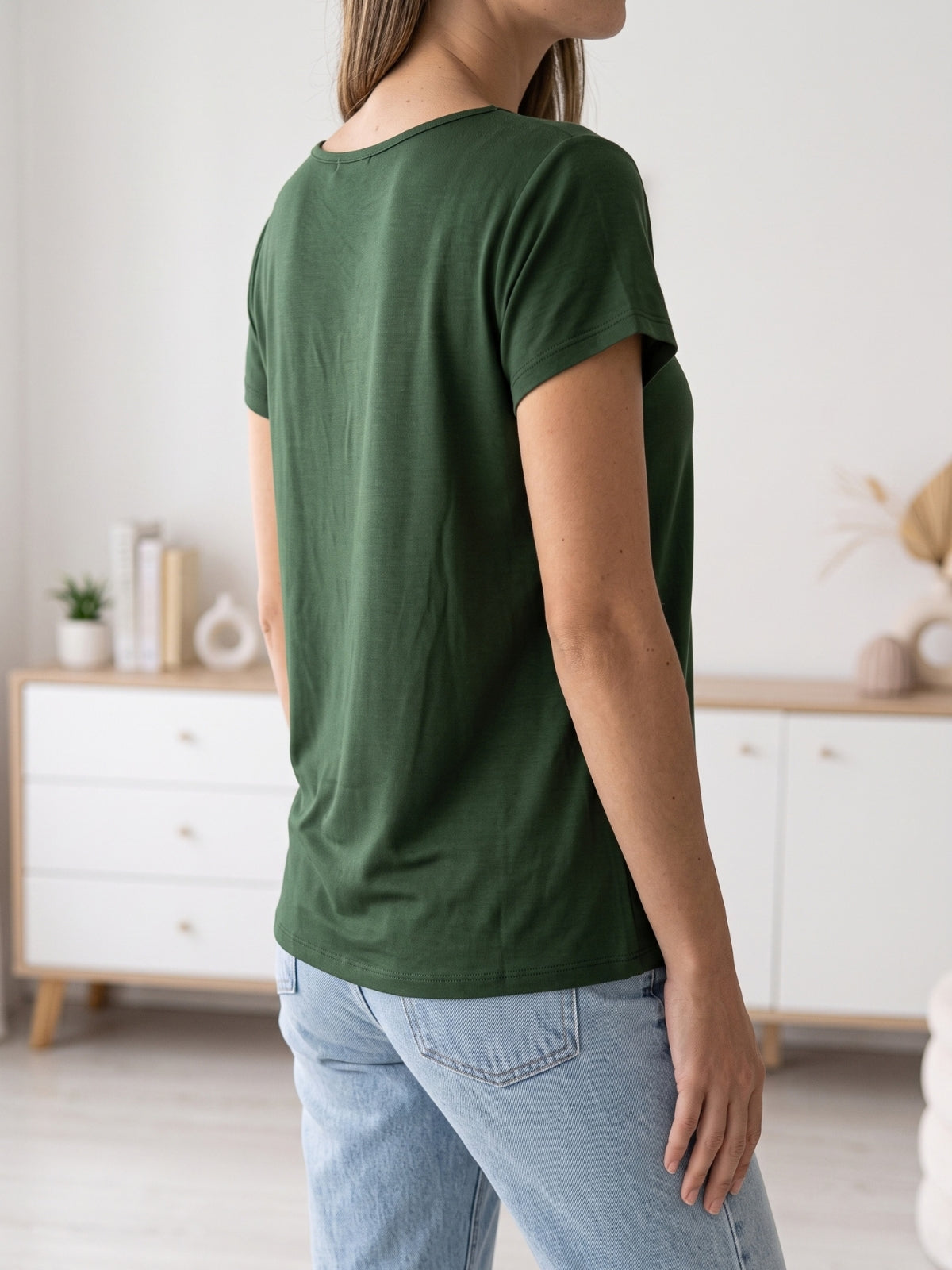 Polera Basica Manga Corta Modal Liso