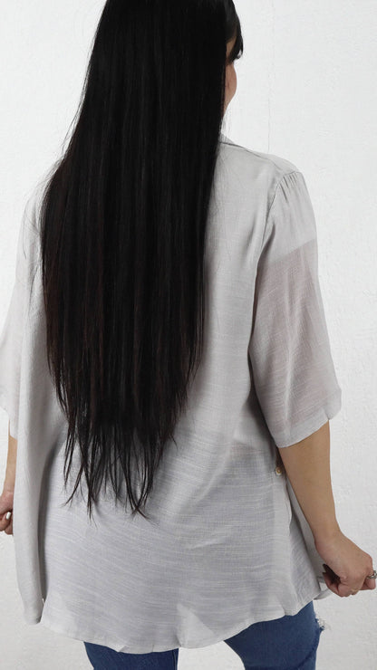 Blusa Anneta Corta Pliegue Viscosa