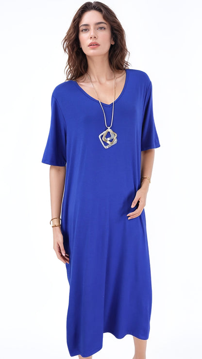 Vestido Ambra Bolsillos Manga Corta Algodón