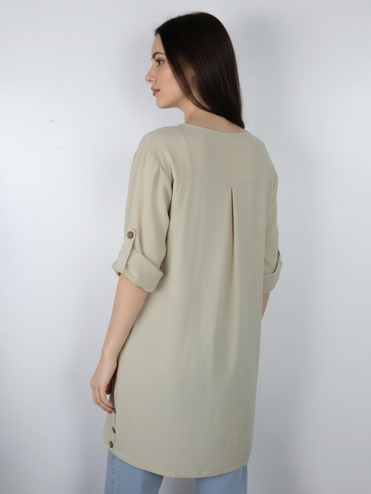 Blusa Larga Bolsillos Noemi Viscosa Cey