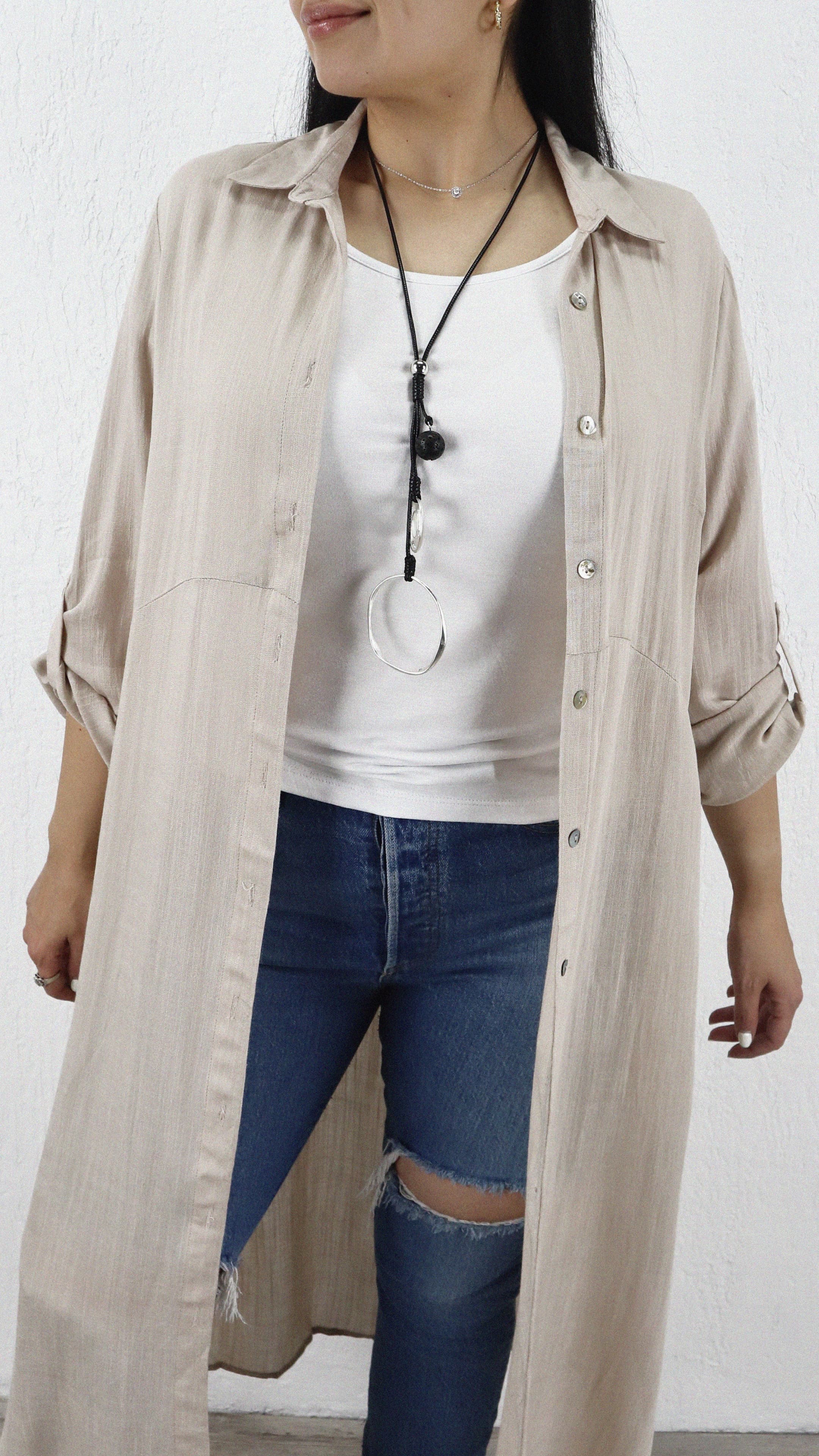 Bluson Largo Bolsillo Zoe Lino