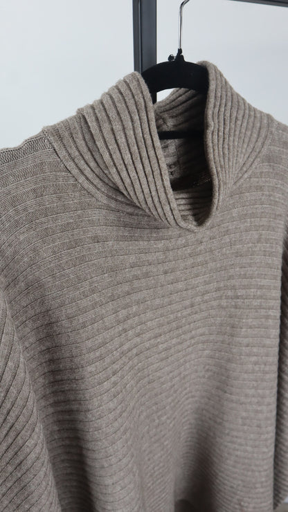 Sueter Poncho Extra Ancho Leto Lanilla Acanalada