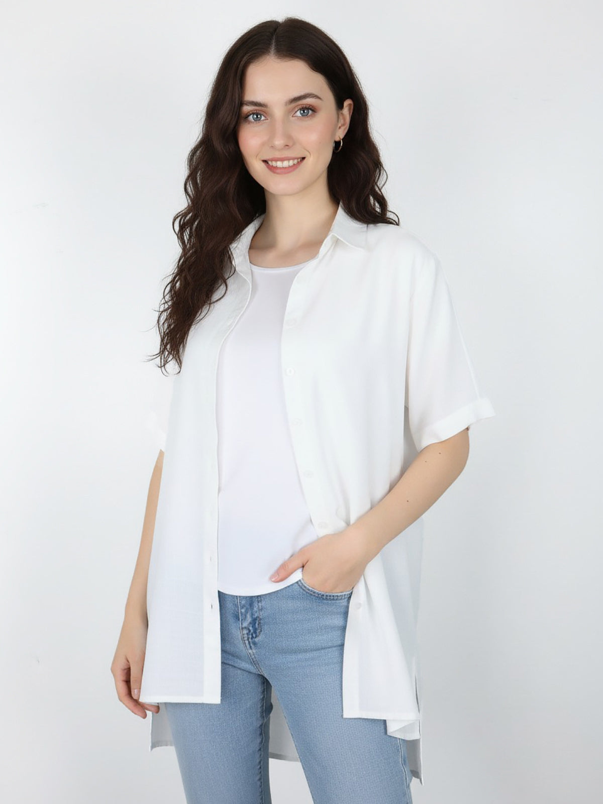 Blusa Larga Isidora Semi Satin